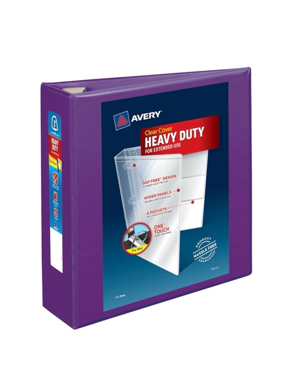 Avery Heavy Duty 3 inch , 3-Ring Binder - Purple back to school supplies